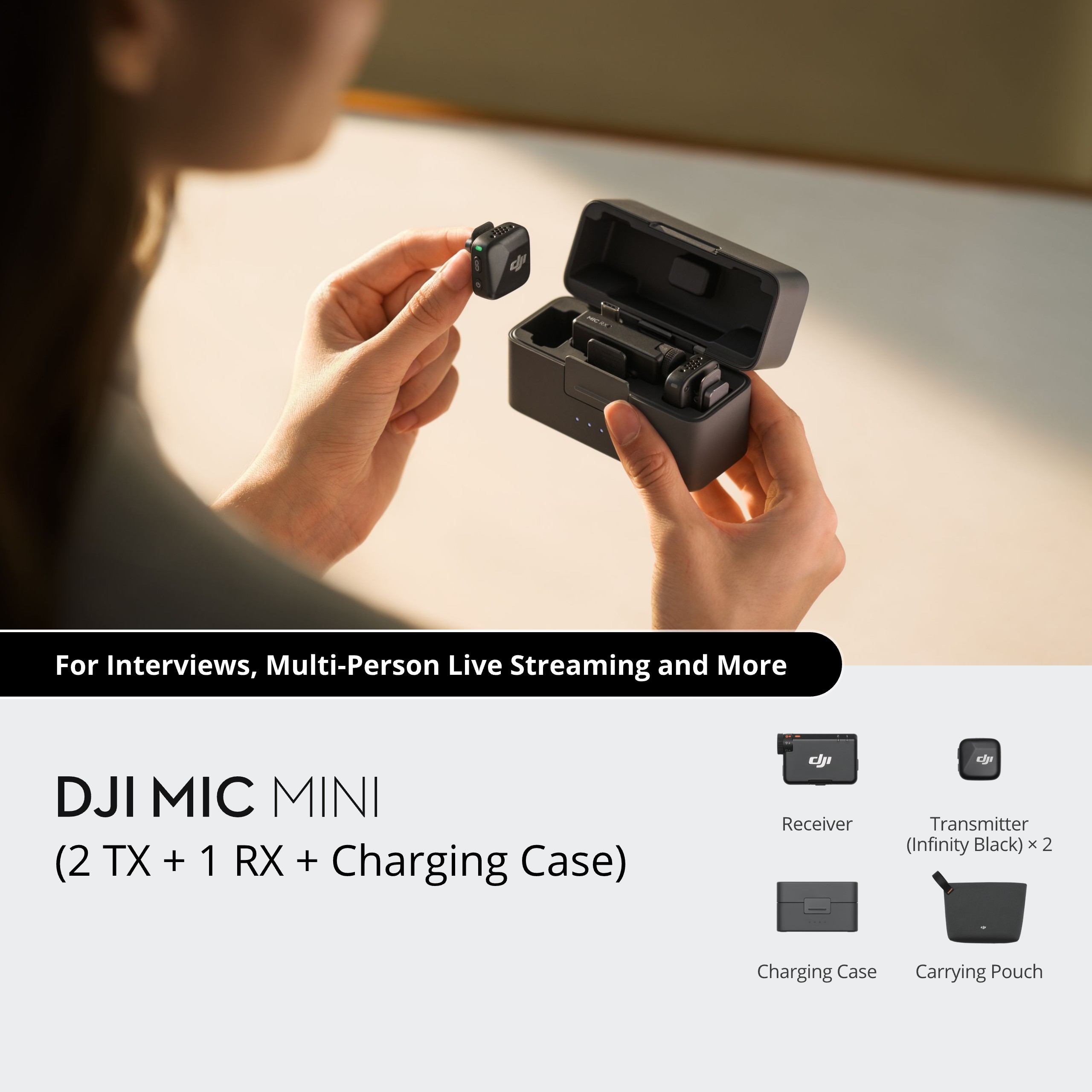 DJI Mic Mini (2 TX + 1 RX + Cargador) - Imagen 2